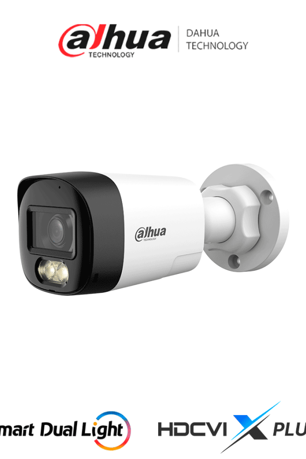 DAHUA DH-HAC-HFW1200RL-IL-T - Camara Bullet de 2 Megapixeles/ Audio Bidireccional/ Iluminación Dual Inteligente Hasta 30m/ Lente de 2.8mm Apertura de 111°/ Policarbonato/